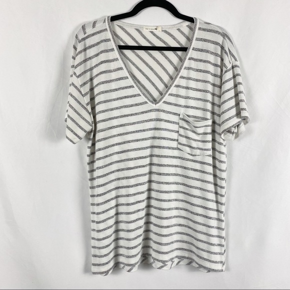 Rag & Bone Theo Striped Jersey Short Sleeve Tee - Picture 3 of 9